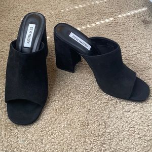 Steve Madden Black Suede Clarence Mule Heels